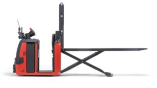 Das innovative Lenkrad des N20 C von Linde: Einhändig kann der Bediener alle Befehle steuern und das Fahrzeug sogar mit nur einem Finger vor- und zurückfahren. Das innovative Lenkrad des Kommisionierers N20 C von Linde Material Handling.