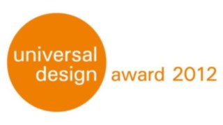 2012 gewinnt der Dieselstapler H40 – H50 von Linde den Universal Design Award. Logo des Universal Design Awards