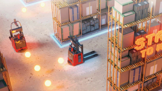 Automatisierte Stapler im Lager